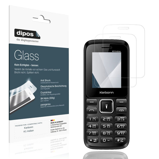 Klare Displayschutzfolie von dipos passend für Karbonn K1 Indian, 9H kratzfest und blasenfrei montiert