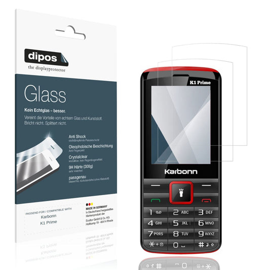 Klare Displayschutzfolie von dipos passend für Karbonn K1 Prime, 9H kratzfest und blasenfrei montiert