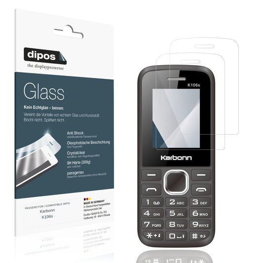 Klare Displayschutzfolie von dipos passend für Karbonn K106s, 9H kratzfest und blasenfrei montiert