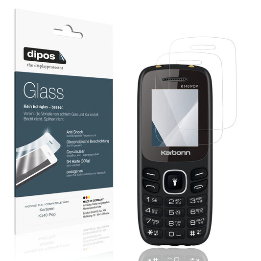 Klare Displayschutzfolie von dipos passend für Karbonn K140 Pop, 9H kratzfest und blasenfrei montiert