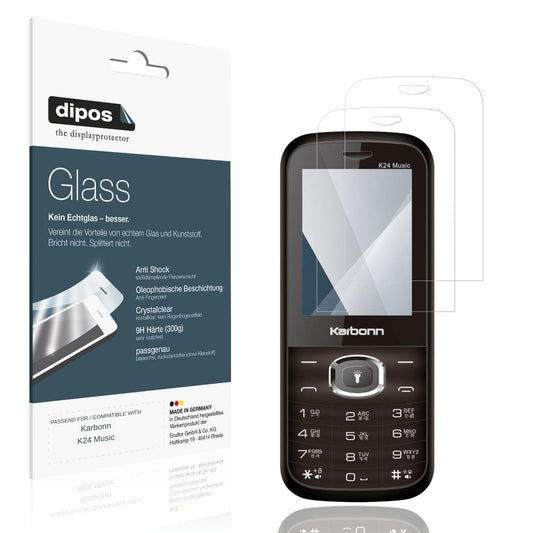 Klare Displayschutzfolie von dipos passend für Karbonn K24 Music, 9H kratzfest und blasenfrei montiert