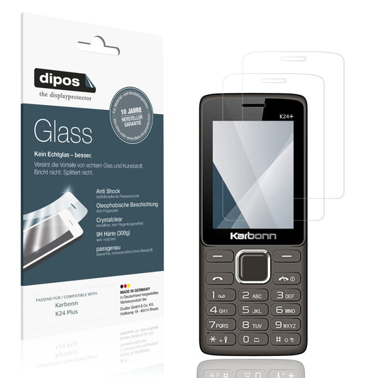 Klare Displayschutzfolie von dipos passend für Karbonn K24 Plus, 9H kratzfest und blasenfrei montiert