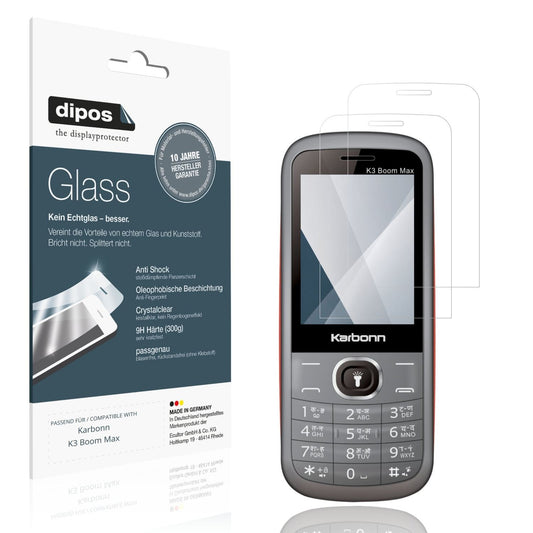 Klare Displayschutzfolie von dipos passend für Karbonn K3 Boom Max, 9H kratzfest und blasenfrei montiert