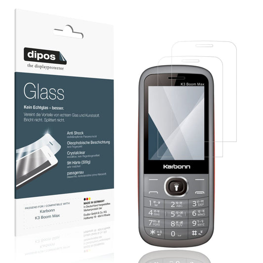 Klare Displayschutzfolie von dipos passend für Karbonn K3 Boom Max, 9H kratzfest und blasenfrei montiert