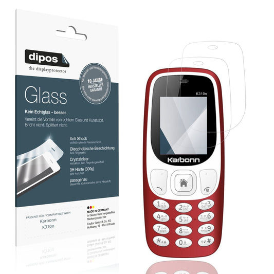 Klare Displayschutzfolie von dipos passend für Karbonn K310n, 9H kratzfest und blasenfrei montiert