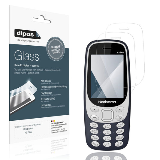 Klare Displayschutzfolie von dipos passend für Karbonn K324n, 9H kratzfest und blasenfrei montiert