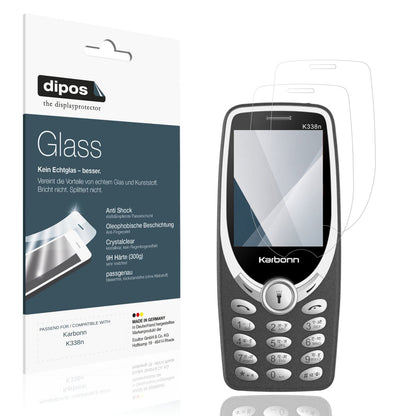 Klare Displayschutzfolie von dipos passend für Karbonn K338n, 9H kratzfest und blasenfrei montiert