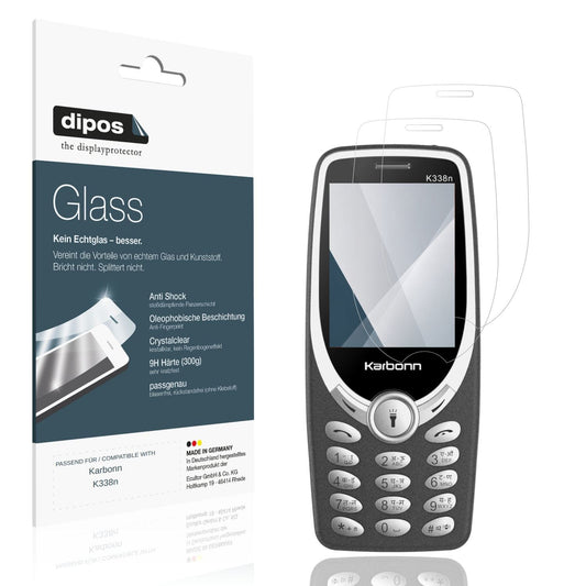 Klare Displayschutzfolie von dipos passend für Karbonn K338n, 9H kratzfest und blasenfrei montiert