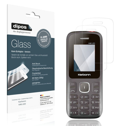 Klare Displayschutzfolie von dipos passend für Karbonn K46 LED, 9H kratzfest und blasenfrei montiert
