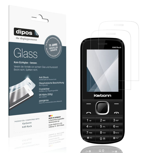 Klare Displayschutzfolie von dipos passend für Karbonn K49 Rock, 9H kratzfest und blasenfrei montiert