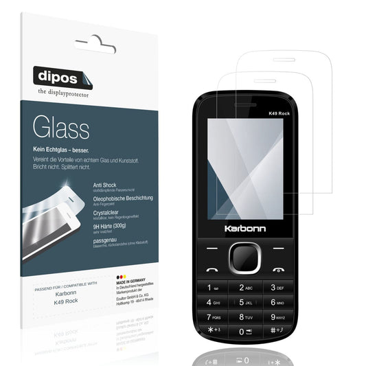 Klare Displayschutzfolie von dipos passend für Karbonn K49 Rock, 9H kratzfest und blasenfrei montiert