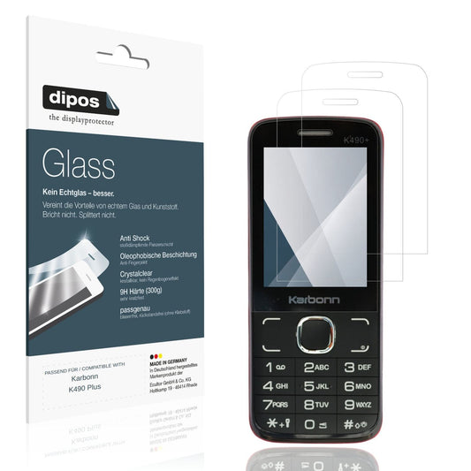 Klare Displayschutzfolie von dipos passend für Karbonn K490 Plus, 9H kratzfest und blasenfrei montiert