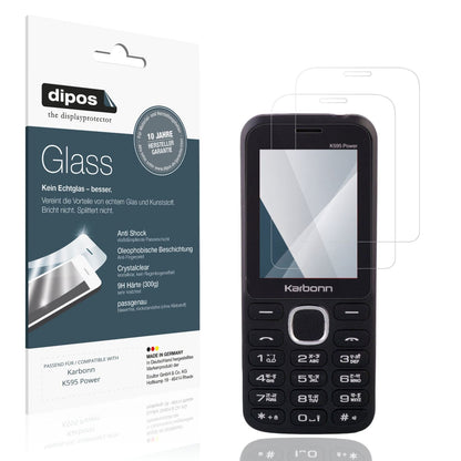 Klare Displayschutzfolie von dipos passend für Karbonn K595 Power, 9H kratzfest und blasenfrei montiert
