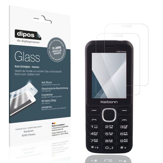 Klare Displayschutzfolie von dipos passend für Karbonn K595 Power, 9H kratzfest und blasenfrei montiert
