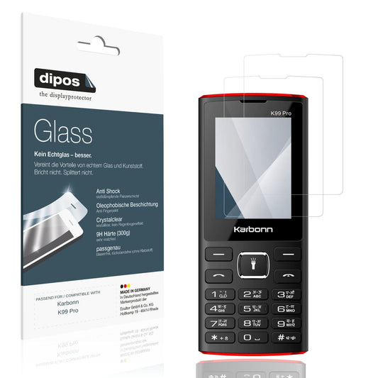 Klare Displayschutzfolie von dipos passend für Karbonn K99 Pro, 9H kratzfest und blasenfrei montiert
