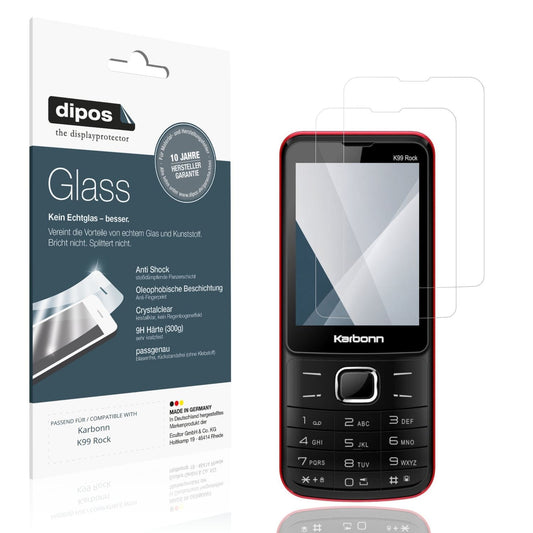 Klare Displayschutzfolie von dipos passend für Karbonn K99 Rock, 9H kratzfest und blasenfrei montiert