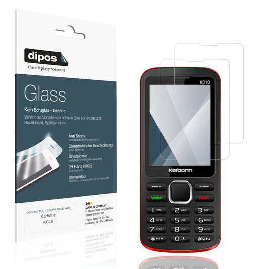 Klare Displayschutzfolie von dipos passend für Karbonn KC10, 9H kratzfest und blasenfrei montiert