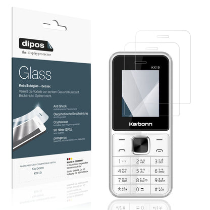 Klare Displayschutzfolie von dipos passend für Karbonn KX19, 9H kratzfest und blasenfrei montiert