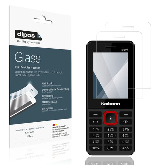 Klare Displayschutzfolie von dipos passend für Karbonn KX21, 9H kratzfest und blasenfrei montiert