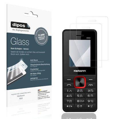 Klare Displayschutzfolie von dipos passend für Karbonn KX3, 9H kratzfest und blasenfrei montiert