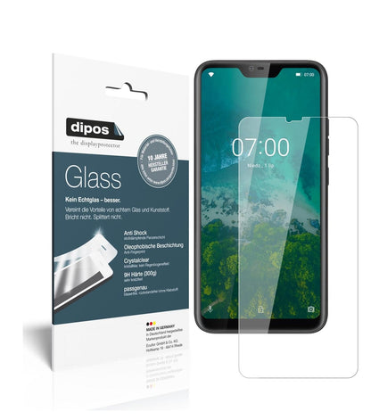Klare Displayschutzfolie von dipos passend für Kruger Matz Smartfon LIVE 7, 9H kratzfest und blasenfrei montiert