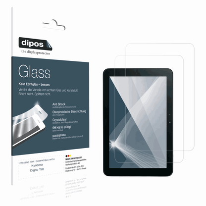 Klare Displayschutzfolie von dipos passend für Kyocera Digno Tab, 9H kratzfest und blasenfrei montiert