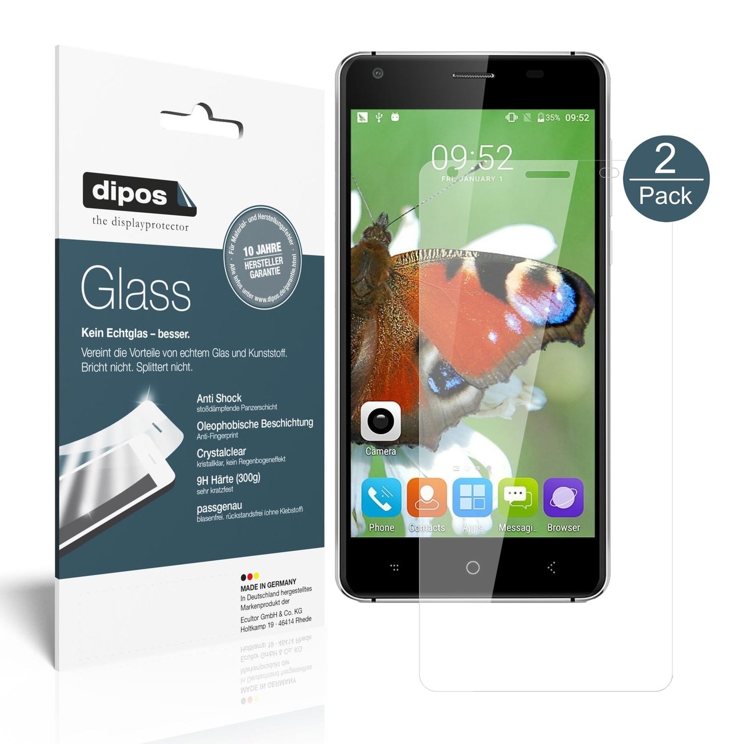Klare Displayschutzfolie von dipos passend für Landvo XM200 Pro, 9H kratzfest und blasenfrei montiert