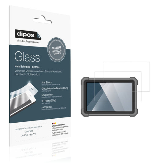 Klare Displayschutzfolie von dipos passend für Launch X-431 Pro TT, 9H kratzfest und blasenfrei montiert