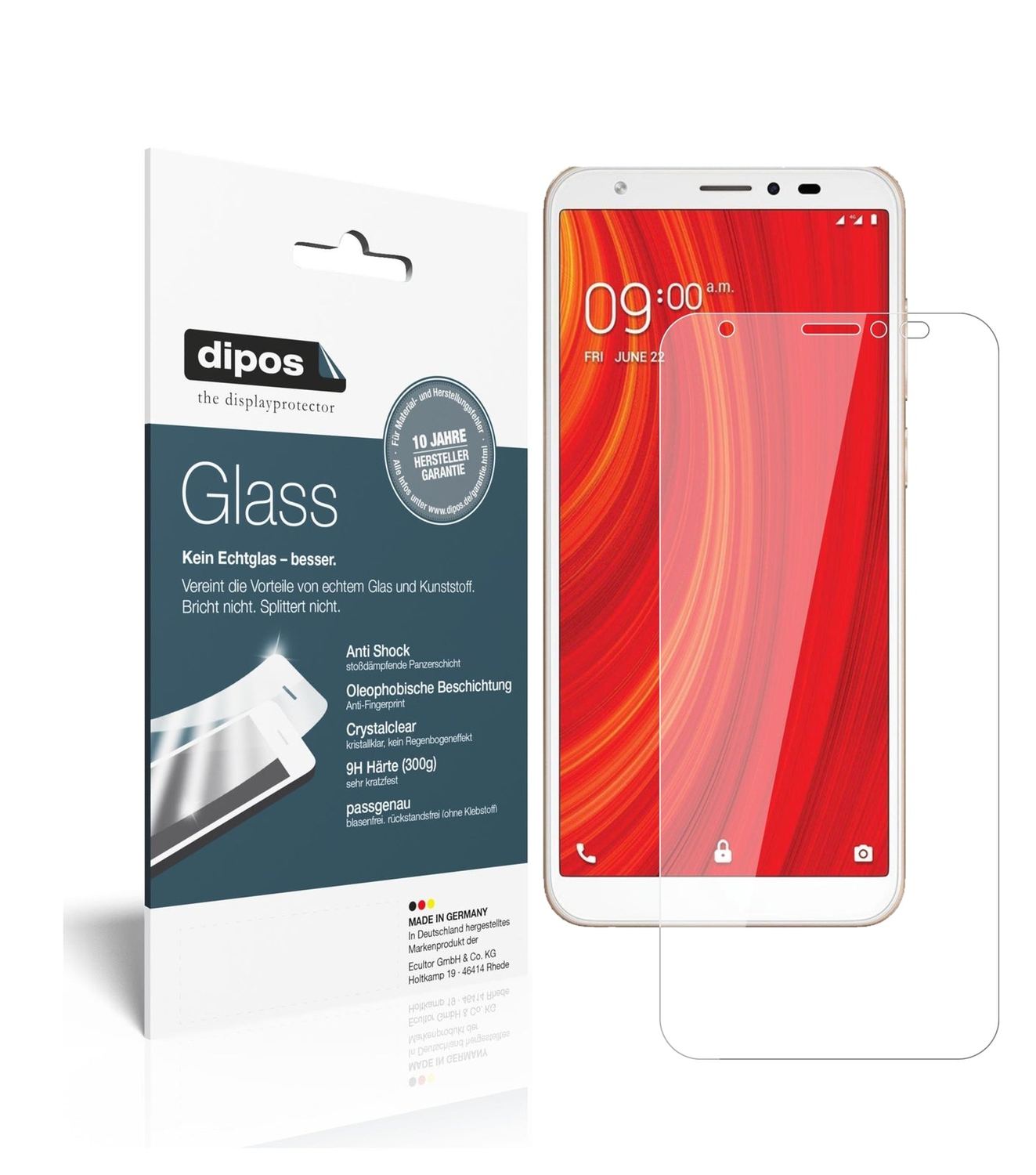 Klare Displayschutzfolie von dipos passend für Lava Z61, 9H kratzfest und blasenfrei montiert