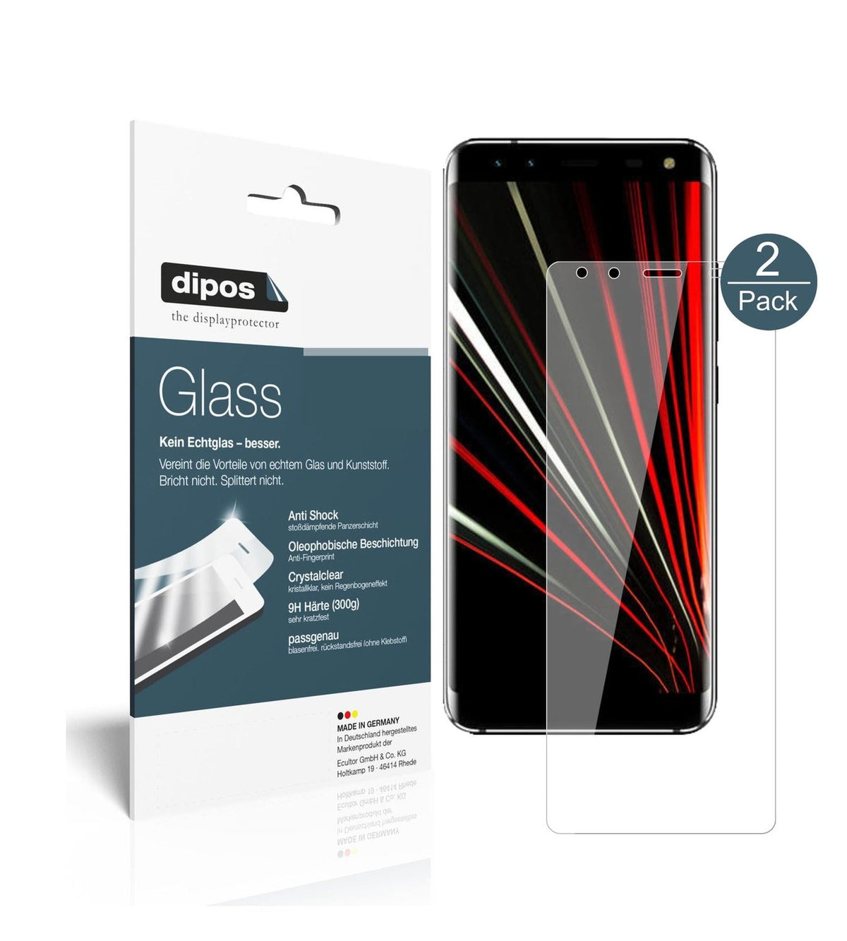 Klare Displayschutzfolie von dipos passend für Leagoo S8, 9H kratzfest und blasenfrei montiert