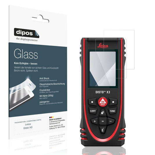 Klare Displayschutzfolie von dipos passend für Leica Disto X3, 9H kratzfest und blasenfrei montiert