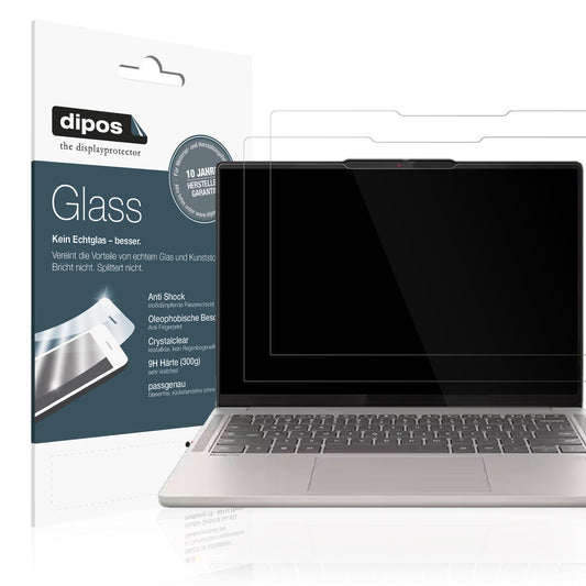 Klare Displayschutzfolie von dipos passend für Lenovo Chromebook Plus Gen 10 14 Zoll, 9H kratzfest und blasenfrei montiert