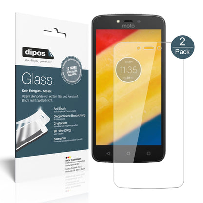 Klare Displayschutzfolie von dipos passend für Lenovo Moto C Plus, 9H kratzfest und blasenfrei montiert