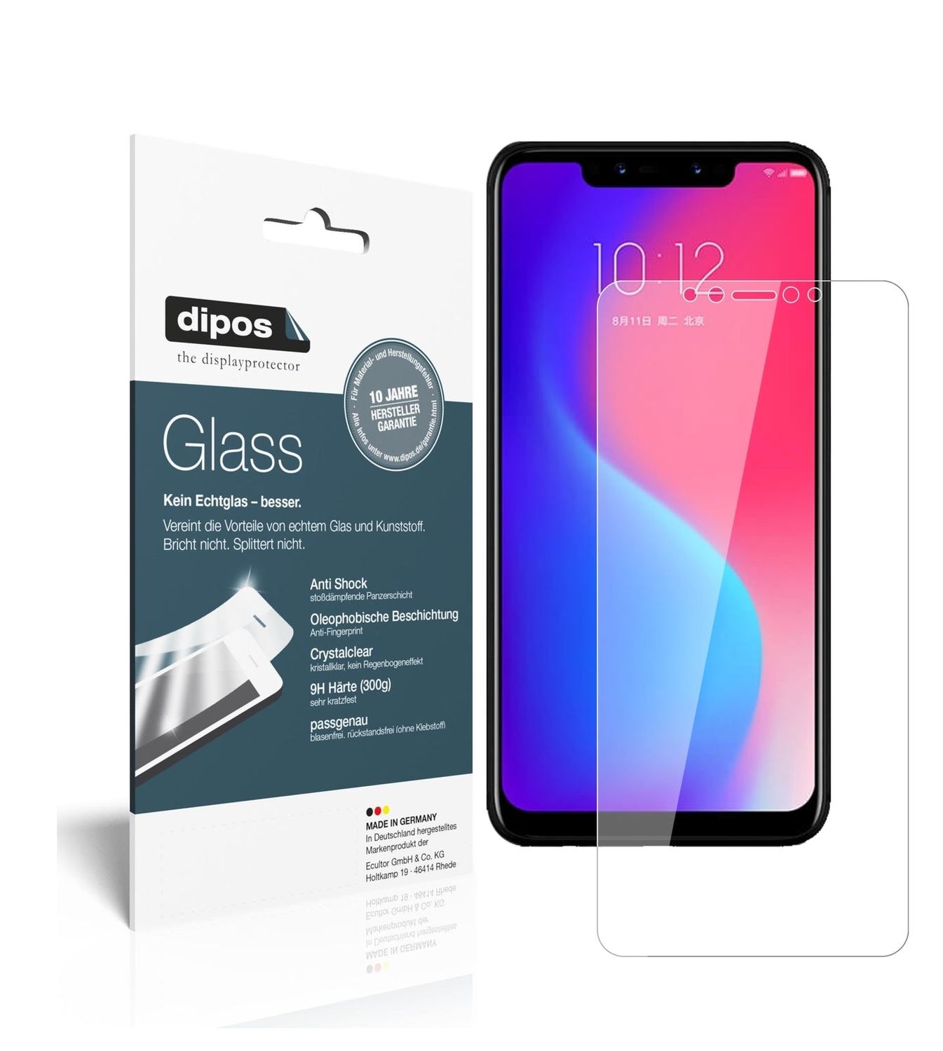 Klare Displayschutzfolie von dipos passend für Lenovo S5 Pro, 9H kratzfest und blasenfrei montiert
