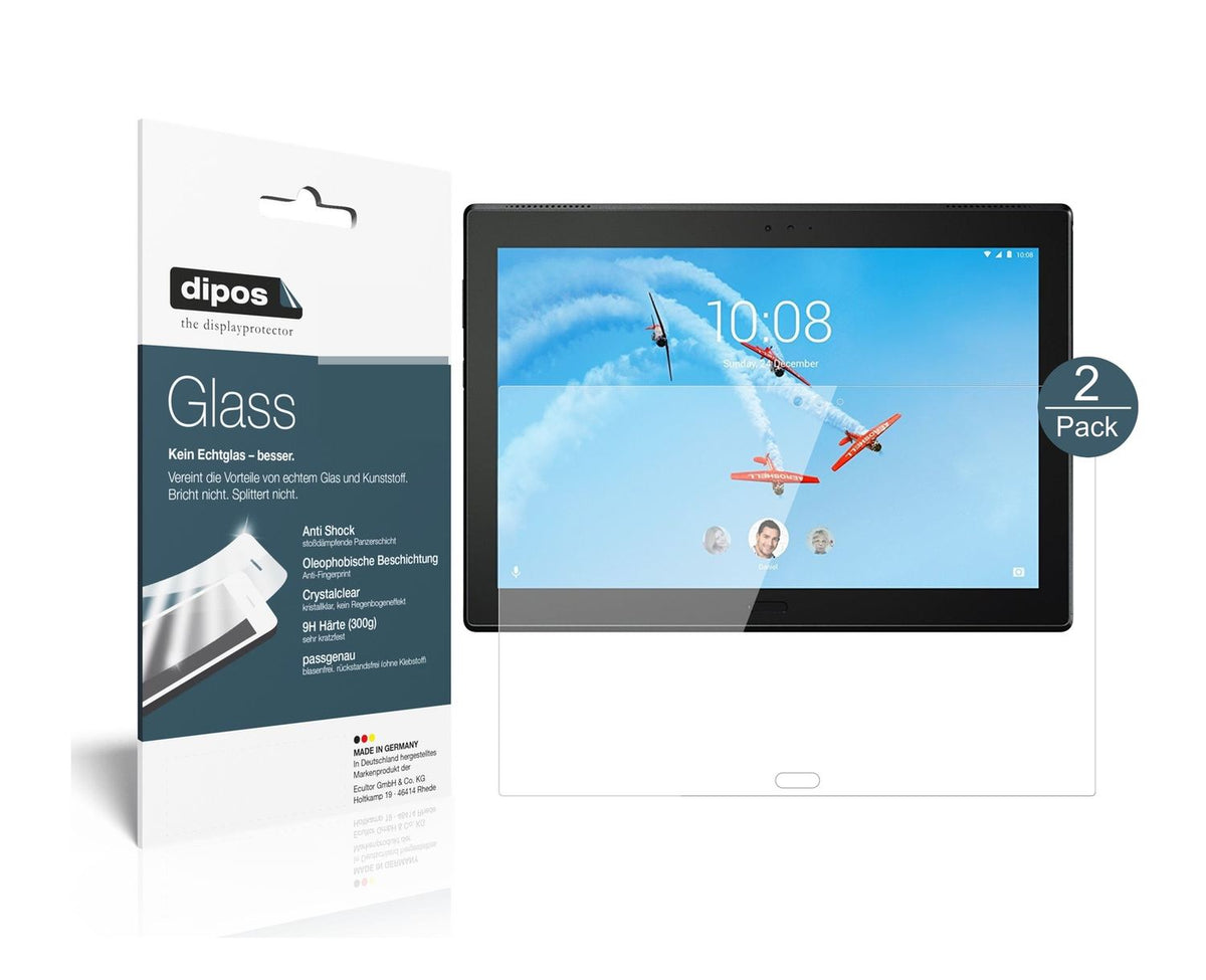 Klare Displayschutzfolie von dipos passend für Lenovo Tab 4 TB-X704L, 9H kratzfest und blasenfrei montiert