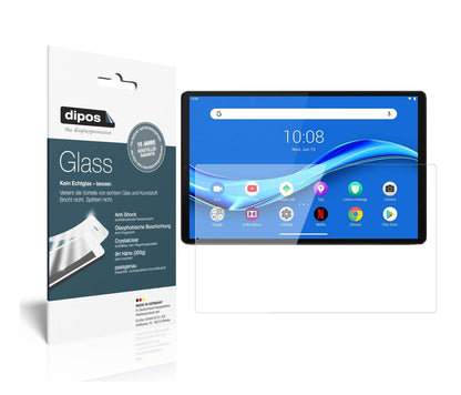 Klare Displayschutzfolie von dipos passend für Lenovo Tab M10 FHD Plus, 9H kratzfest und blasenfrei montiert