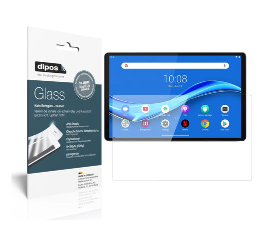Klare Displayschutzfolie von dipos passend für Lenovo Tab M10 FHD Plus, 9H kratzfest und blasenfrei montiert