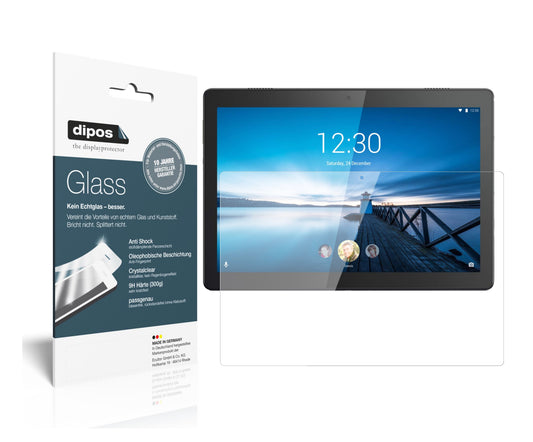 Klare Displayschutzfolie von dipos passend für Lenovo Tab M10 HD, 9H kratzfest und blasenfrei montiert