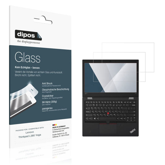 Klare Displayschutzfolie von dipos passend für Lenovo Thinkpad L380 Yoga, 9H kratzfest und blasenfrei montiert