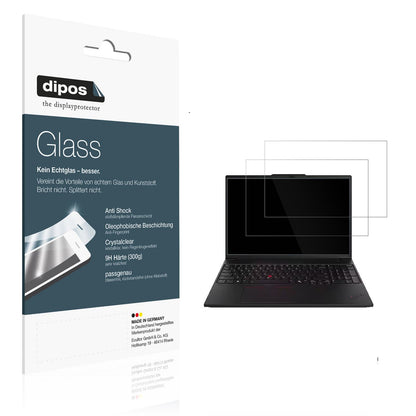 Klare Displayschutzfolie von dipos passend für Lenovo ThinkPad P16 Gen 3, 9H kratzfest und blasenfrei montiert