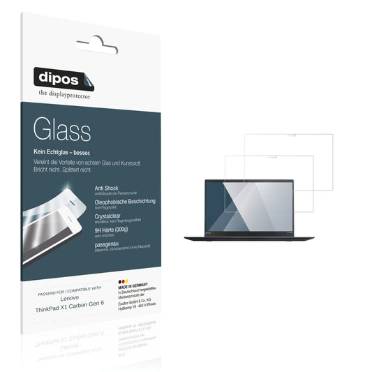 Klare Displayschutzfolie von dipos passend für Lenovo ThinkPad X1 Carbon Gen 6, 9H kratzfest und blasenfrei montiert