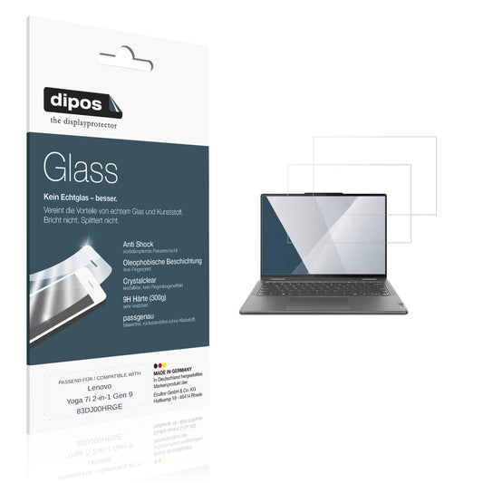 Klare Displayschutzfolie von dipos passend für Lenovo Yoga 7i 2-in-1 Gen 9 83DJ00HRGE, 9H kratzfest und blasenfrei montiert