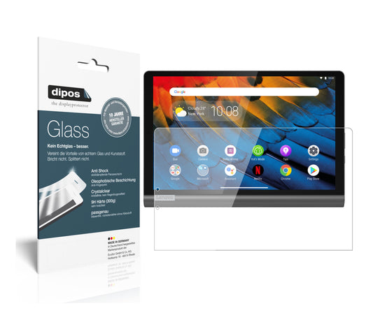 Klare Displayschutzfolie von dipos passend für Lenovo Yoga Smart Tab 10.1 YT-X705F, 9H kratzfest und blasenfrei montiert