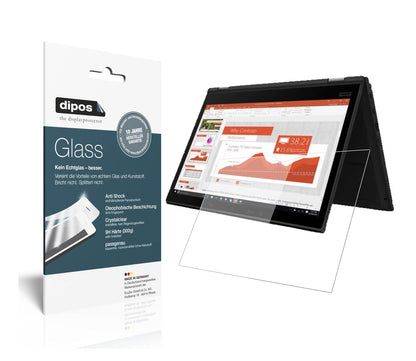 Klare Displayschutzfolie von dipos passend für Lenovo Yoga X390 13.3 Zoll, 9H kratzfest und blasenfrei montiert