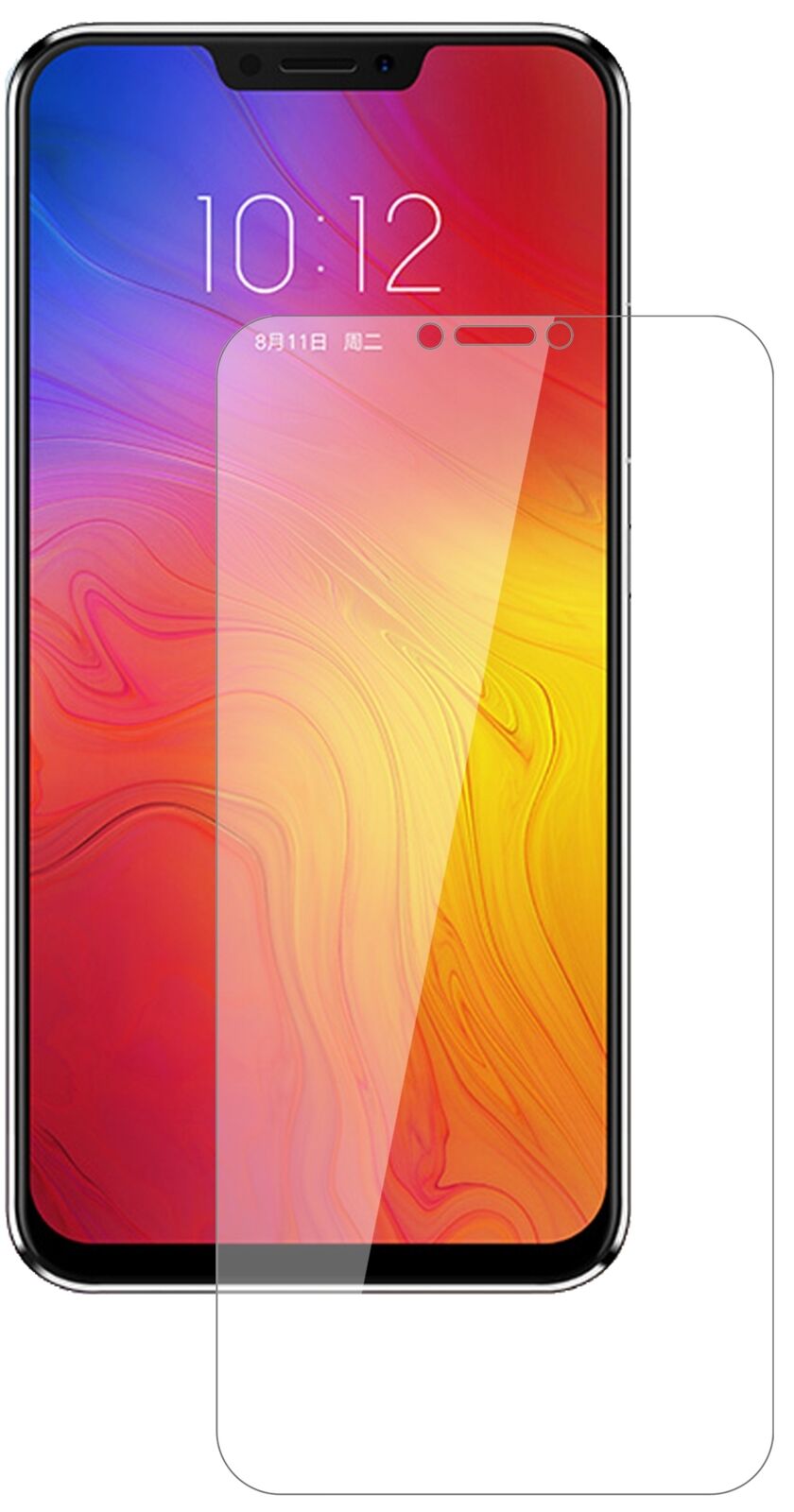 Klare Displayschutzfolie von dipos passend für Lenovo Z5, 9H kratzfest und blasenfrei montiert