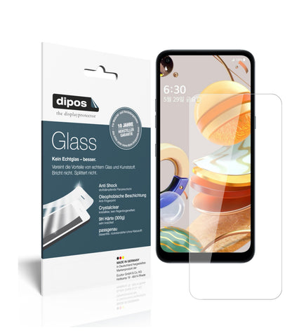 Klare Displayschutzfolie von dipos passend für LG Q61, 9H kratzfest und blasenfrei montiert