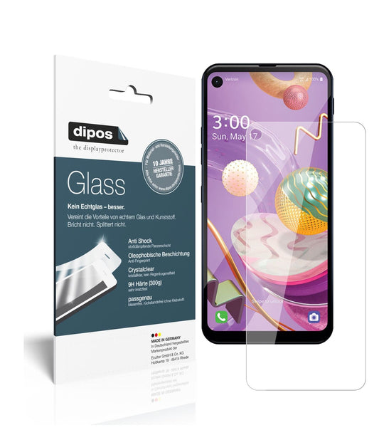 Klare Displayschutzfolie von dipos passend für LG Q70, 9H kratzfest und blasenfrei montiert