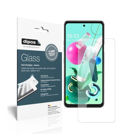 Klare Displayschutzfolie von dipos passend für LG Q92, 9H kratzfest und blasenfrei montiert