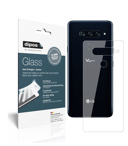 Klare Displayschutzfolie von dipos passend für LG V40 ThinQ Rückseite, 9H kratzfest und blasenfrei montiert