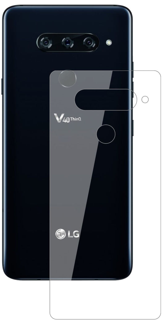 Klare Displayschutzfolie von dipos passend für LG V40 ThinQ Rückseite, 9H kratzfest und blasenfrei montiert